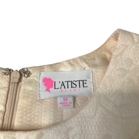 L’Atiste Boutique Dress Floral Fit & Flare • Textured Jacquard • Sleeveless - Picture 6 of 16